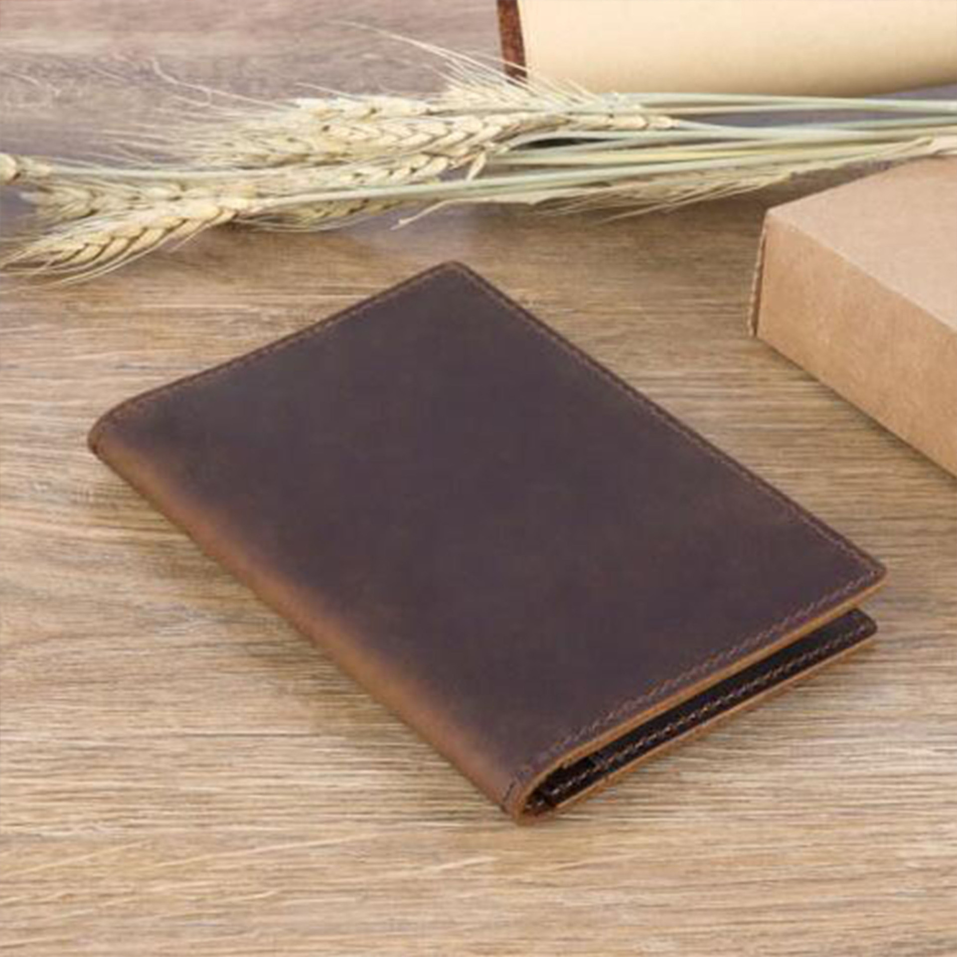Travel Accessories Wallet - Crazy Horse Leather Passport Case Retro